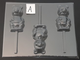 518sp Honey Bear 4 Inch Tall Chocolate Candy Lollipop Mold FACTORY SECOND